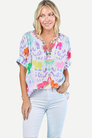 Sheridan French Chloe Blouse, Confetti Trunk Show
