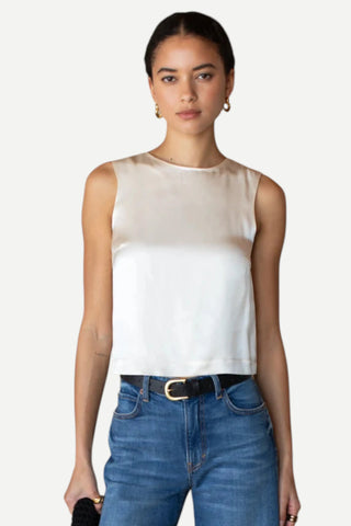 Emerson Fry Jeanne Top, Antique White Silk