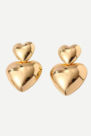 Allie Beads Gold Heart Earrings