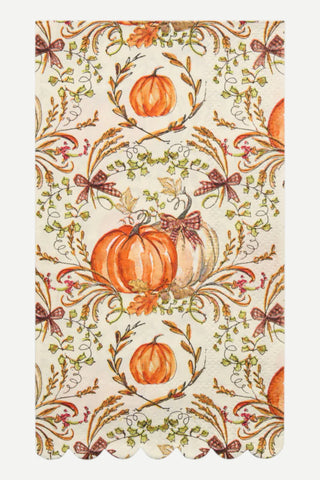 Sophistiplate Guest Towel, 4.5x8", 3-Ply, 20/pk, Turkey & Gourds