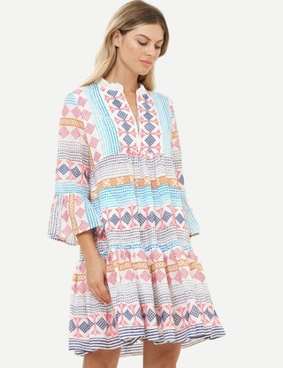 Oliphant Bell Sleeve Tiered Mini, Casablanca