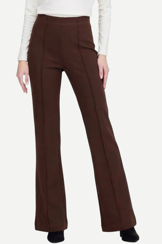 Jade Front Seaming Ponte Knit Pant, Brown