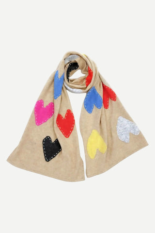 Kerri Rosenthal Zero Waste Scarf, Camel Hearts
