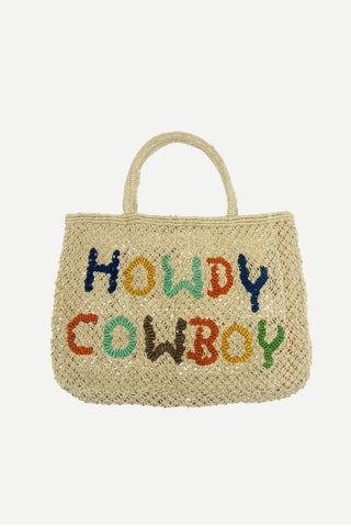 The Jacksons Howdy Cowboy! Small Jute Handbag, Natural Multi