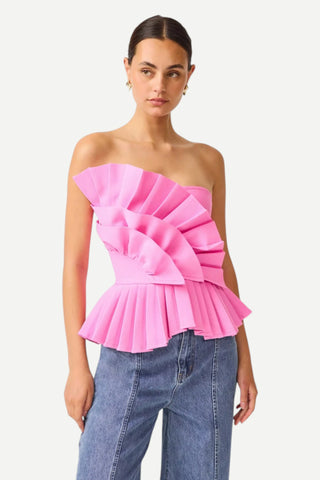 Elliatt Orelia Pleated Top, Candy Pink