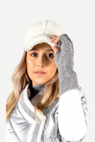 Mitchies Matchings Ivory Lamb Baseball Cap