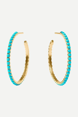 Julie Vos Medium Juliet Hoop, Turquoise Blue