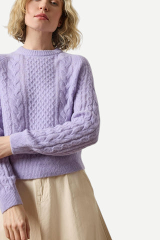 Lilla P Mixed Stitch Pullover, Lavender