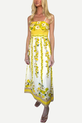 Anna Cate Laken Midi Dress - Lemon Summer