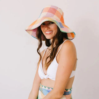 Sunshine Tienda Rainbow Plaid Beachy Bucket Hat Sunshine Tienda