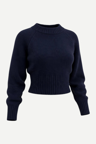 Amanda Maria Boxy Knit Top, Navy