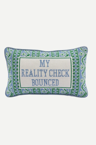 Furbish My Reality Check Bounced, Needlepoint Pillow