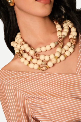 Simona Collar Quadruple Lotty Necklace Simona