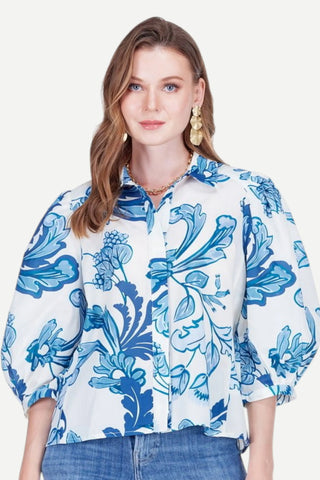 Joy Joy Fitted Blouse, Blueleaf JOY JOY