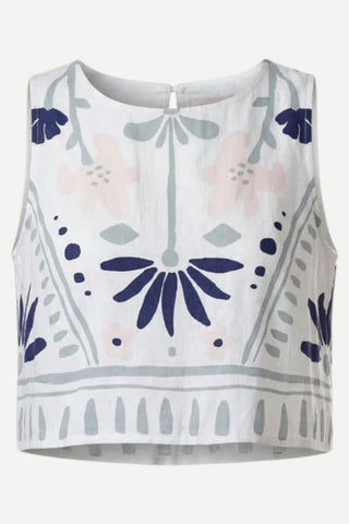 Cleobella Venetia Top, Liliana Blue Surf Print CLEOBELLA