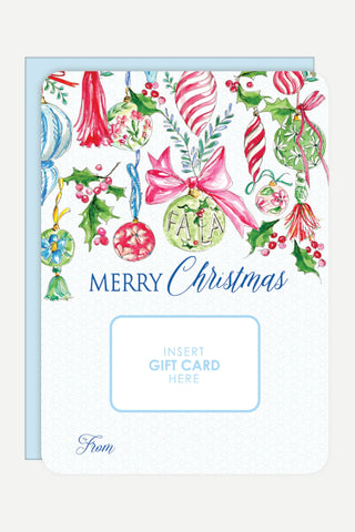 Rosanne Beck Collections Gift Card Greeting, Handpainted Merry Christmas