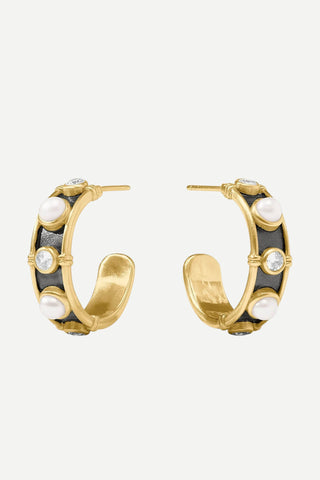 Julie Vos Tribeca Small Hoop Earring, Pearl