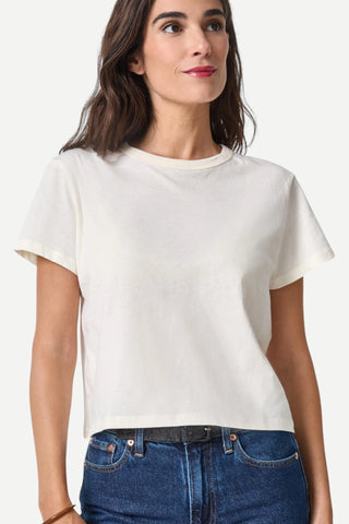 Lilla P Organic Boxy Tee, White LILLA P
