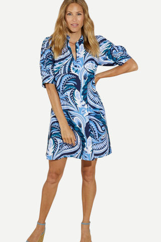 Jude Connally Emerson Dress, Sundance Paisley, Navy/Peacock