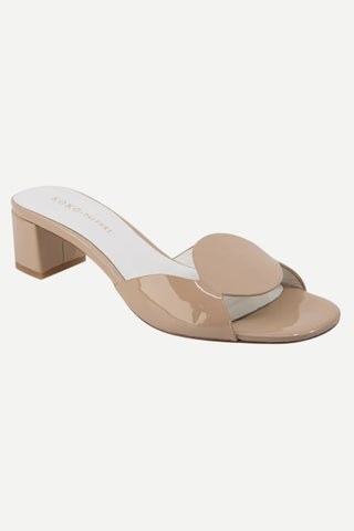 Koko + Palenki Orbit Platform Sandal, Nude Patent Leather