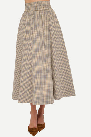 Love The Label Maria Skirt, Marble Blue Plaid