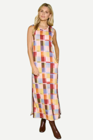 Alden Adair Berkley Dress, Terracotta Check