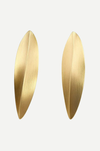 Sheila Fajl Solstice Earrings, Brushed 18K Gold
