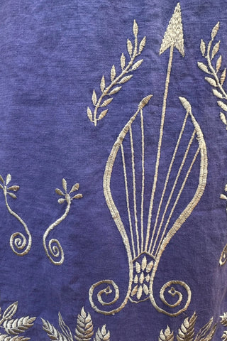 Aether Dress, Indigo & Silver Embroidered Aether