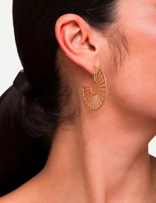 Sheila Fajl Ocean Whisper Hoops, 18K Gold Plated