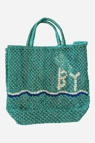 The Jacksons Bevan By The Sea Jute Handbag, Aqua