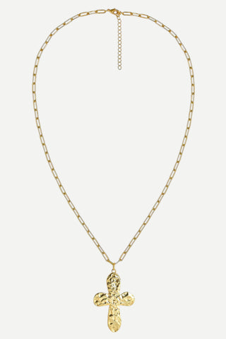 Lisi Lerch Ashton Cross Necklace, 18K Gold Plated, Paperclip Chain