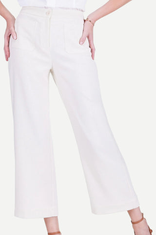 Jade Pocket Crop Pant, Ivory JADE