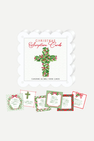 Rosanne Beck Collections 4x4 Scripture Cards With Frame, Holly with Berries 56 pack