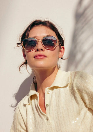 Krewe Beau Baker 18K Titanium + Gelato Mirrored Sunglasses