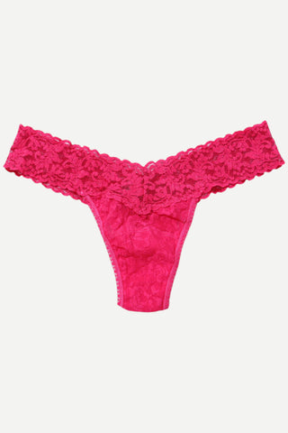 Hanky Panky Signature Lace Lowrise Thong, OS Sweet Tart Pink