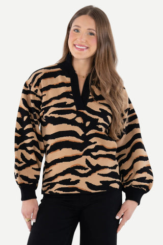 Emily McCarthy Lolli Sweater - Tiger Jacquard