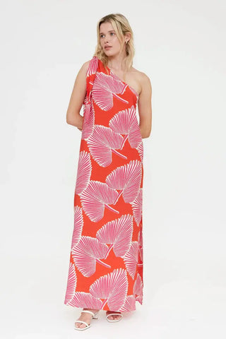 Compania Fantastica Pink/Red Leaf Print Dress Compania Fantastica
