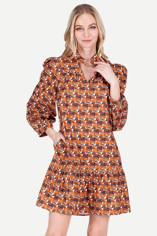 Joy Joy Split Neck Corduroy Dress, Stampede