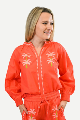 Victoria Dunn Elowen Blouse, Blush Palms