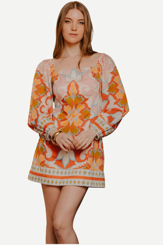 Love the Label Shakti Mini Dress, Rosetti Print LOVE THE LABEL