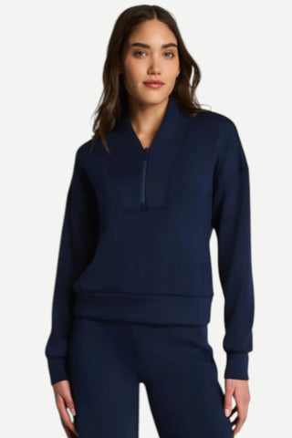 Spanx Shawl Collar Half Zip, Timeless Navy SPANX