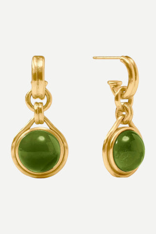 Julie Vos Solara Hoop & Charm Earring, Iridescent Palmetto Green