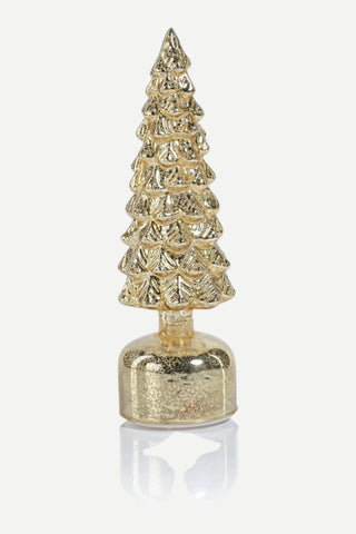 Zodax Mountain Pine Rotating LED Tree, Antique Gold