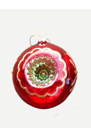 Park Hill Red Glass Vintage Style Reflector Ornament