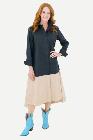Caryn Lawn Mimi Dress, Black Tan