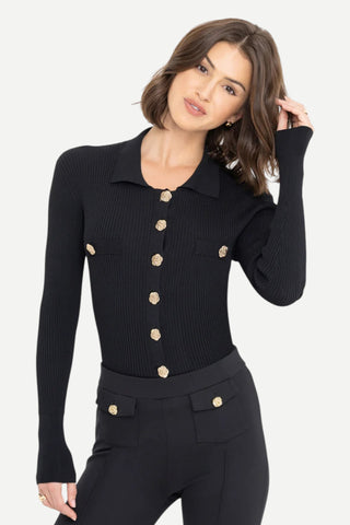 Generation Love Carter Rib Cardigan, Black
