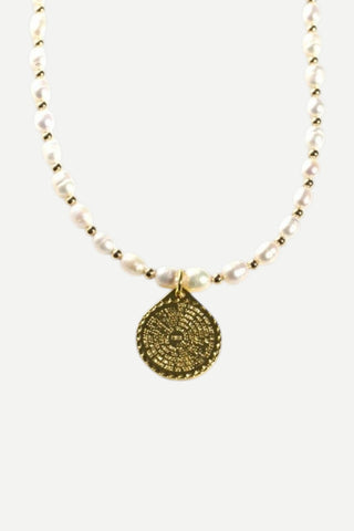 Allison Avery Lord's Prayer Medallion Chain, Freshwater Pearl Allison Avery