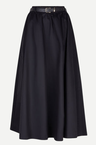 Esqualo Long Poplin Pockets Skirt - Black
