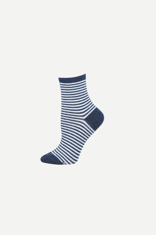 SockSmith Womens Sock, Sailor Stripe, Navy Heather 9-11