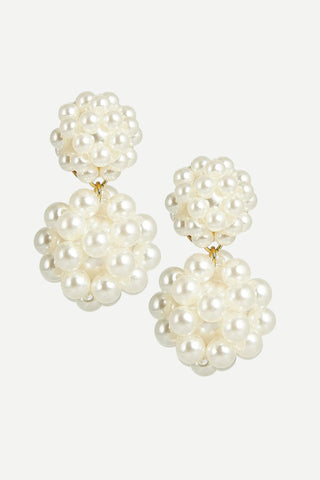 Lisi Lerch Kate Cluster Pearl Large Statement 18K Gold Plated Earring, Belle of the Ball, Clip-On LISI LERCH